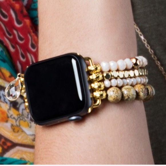 Amazonite Apple Watch Beaded Stretch Bracelet - Picture 8 of 8